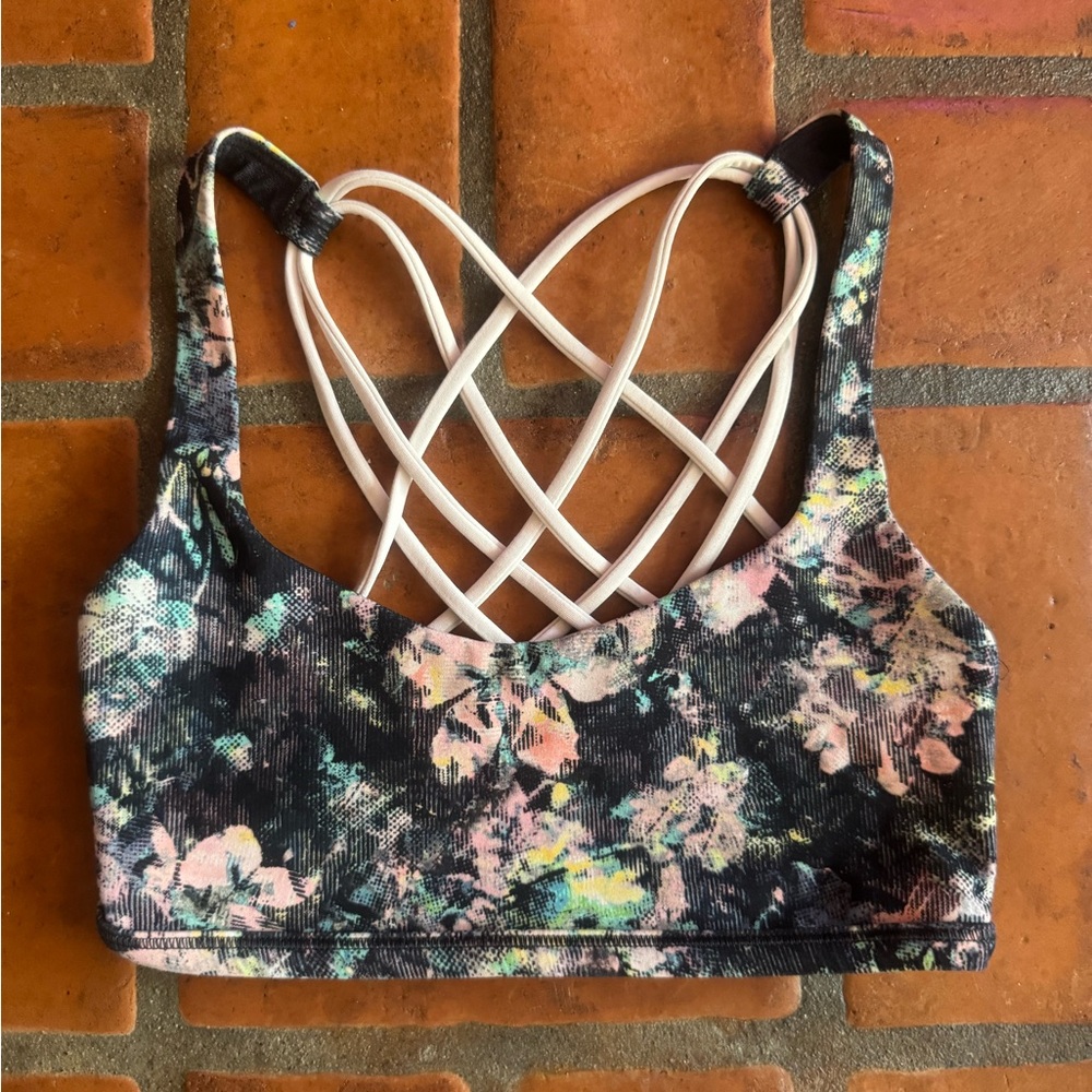 Floral Crisscross Sports Bra